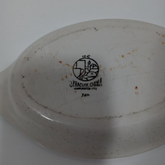 Syracuse China Speckled Brown Oval Au Gratin Dish Vintage 12-C - Picture 11 of 11